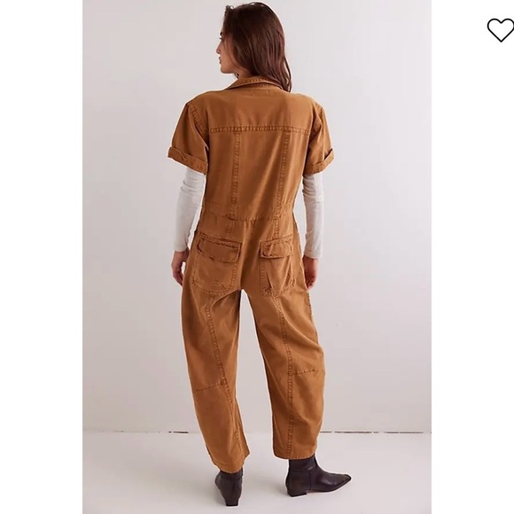 FREE PEOPLE | WE THE FREE MAXIE WASHED COVERALL IN CATHAY SPICE SIZE 2 - Picture 3 of 9